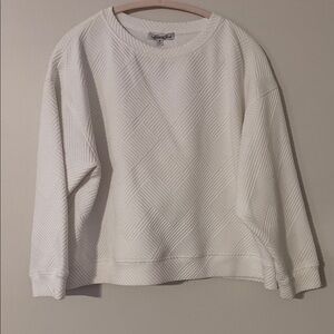 White Textured Sweatshirt